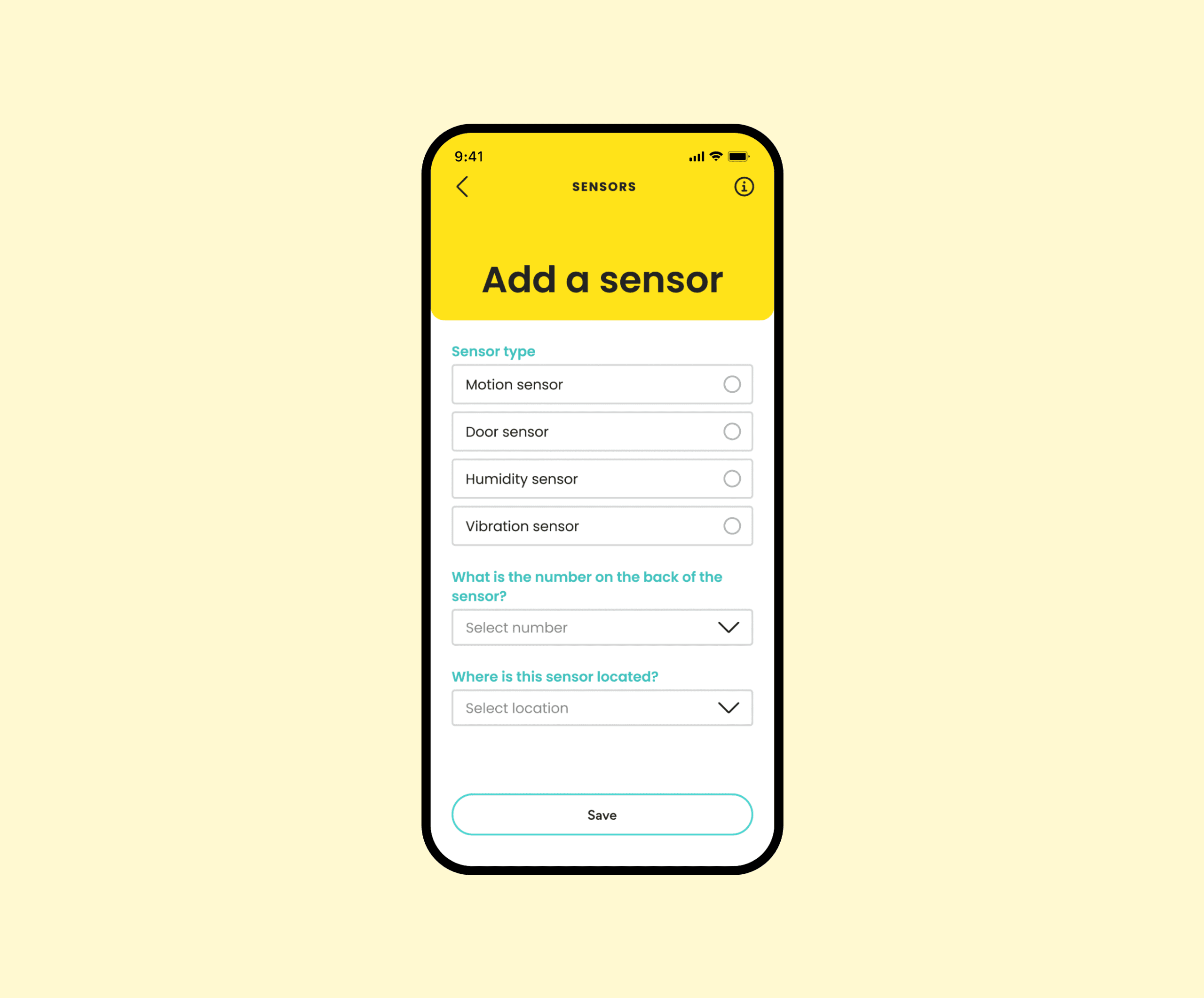 Mobile phone displaying sensor set-up instructions in the Canary Care Portal to complete Canary Care kit installation.